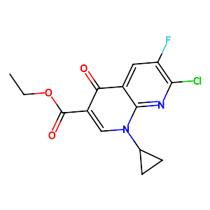 Ethyl 1-cyclopropyl-7-chloro-6-fluoro-1,4-dihydro-4-oxo-1,8-naphthylridine carboxylate,96568-07-9