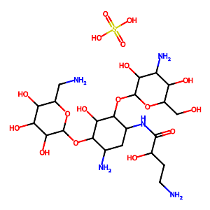 Amikacin sulfate, 691-806 μg/mg,149022-22-0