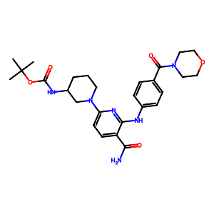 Carbamic acid, N-[(3R)-1-[5-(aminocarbonyl)-6-[[4-(4-morpholinylcarbonyl)phenyl]amino]-2-pyridinyl]-3-piperidinyl]-, 1,1-dimethylethyl ester,1258316-02-7