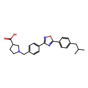 3-Pyrrolidinecarboxylic acid, 1-[2,3-dihydro-5-[5-[4-(2-methylpropyl)phenyl]-1,2,4-oxadiazol-3-yl]-1H-inden-1-yl]-, (3R)-,721948-83-0