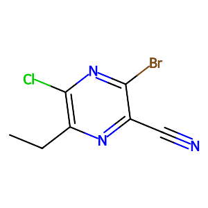 3-Bromo-5-chloro-6-ethylpyrazine-2-carbonitrile,2043020-03-5