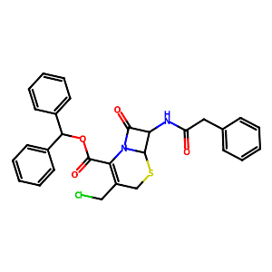 7-Phenylacetamido-3-chloromethyl-3-cephem-4-carboxylic acid di-phenyl methyl ester,64308-63-0