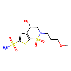 (S)-3,4-Dihydro-4-hydroxy-2-(3-methoxypropyl)-2h-thieno(3,2-e)-1,2-thiazine-6-sulfonamide 1,1-dioxide,154127-42-1