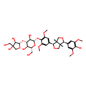 (-)-Syringaresnol-4-O-beta-D-apiofuranosyl-(1->2)-beta-D-glucopyranoside,136997-64-3