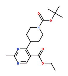 4-(1-tert-Butoxycarbonyl-piperidin-4-yl)-2-methyl-pyrimidine-5-carboxylic acid ethyl ester